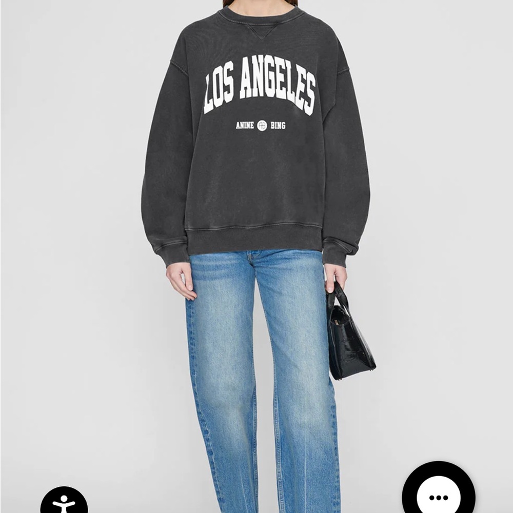 Anine Bing Ramona Sweatshirt Los Angeles in washed black